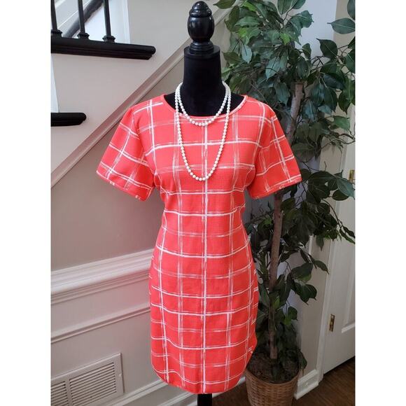 Good Time Women's Orange White Round Neck Short Sleeve Knee Length Dress Size 2X - Picture 11 of 11